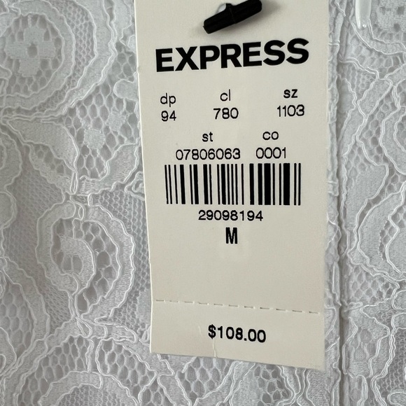 NWT WHITE LACE COLUMN MIDI DRESS - Picture 6 of 8